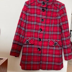 Plaid hooded coat